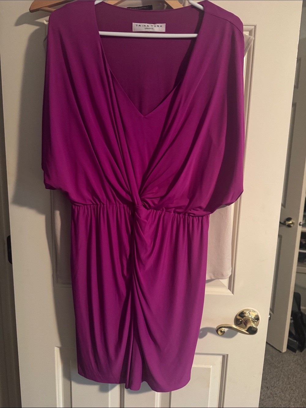 Bright Purple maxi dress with drape detail - Picture 3 of 3